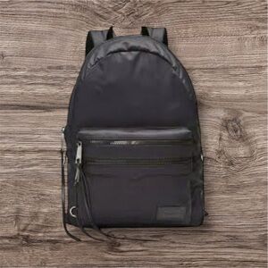 Rebecca Minkoff Black Nylon Julian Backpack with the leather details medium size